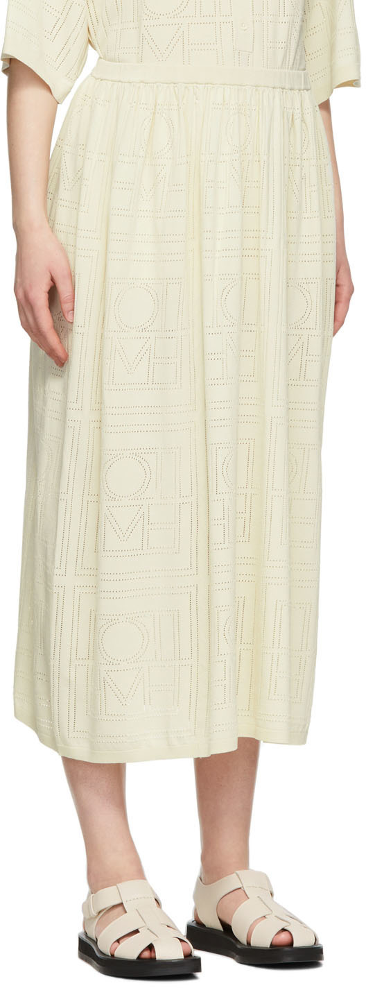 Totême Off-White Pointelle Monogram Skirt Toteme