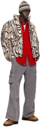 ERL Black & White Zebra Quilted Puffer Jacket