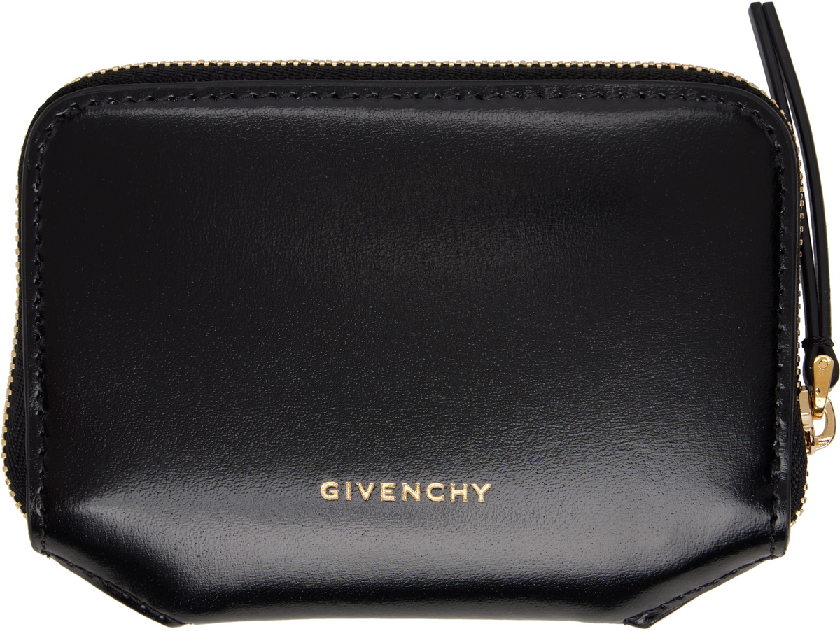 Givenchy Black 4G Liquid Zipped Wallet Givenchy