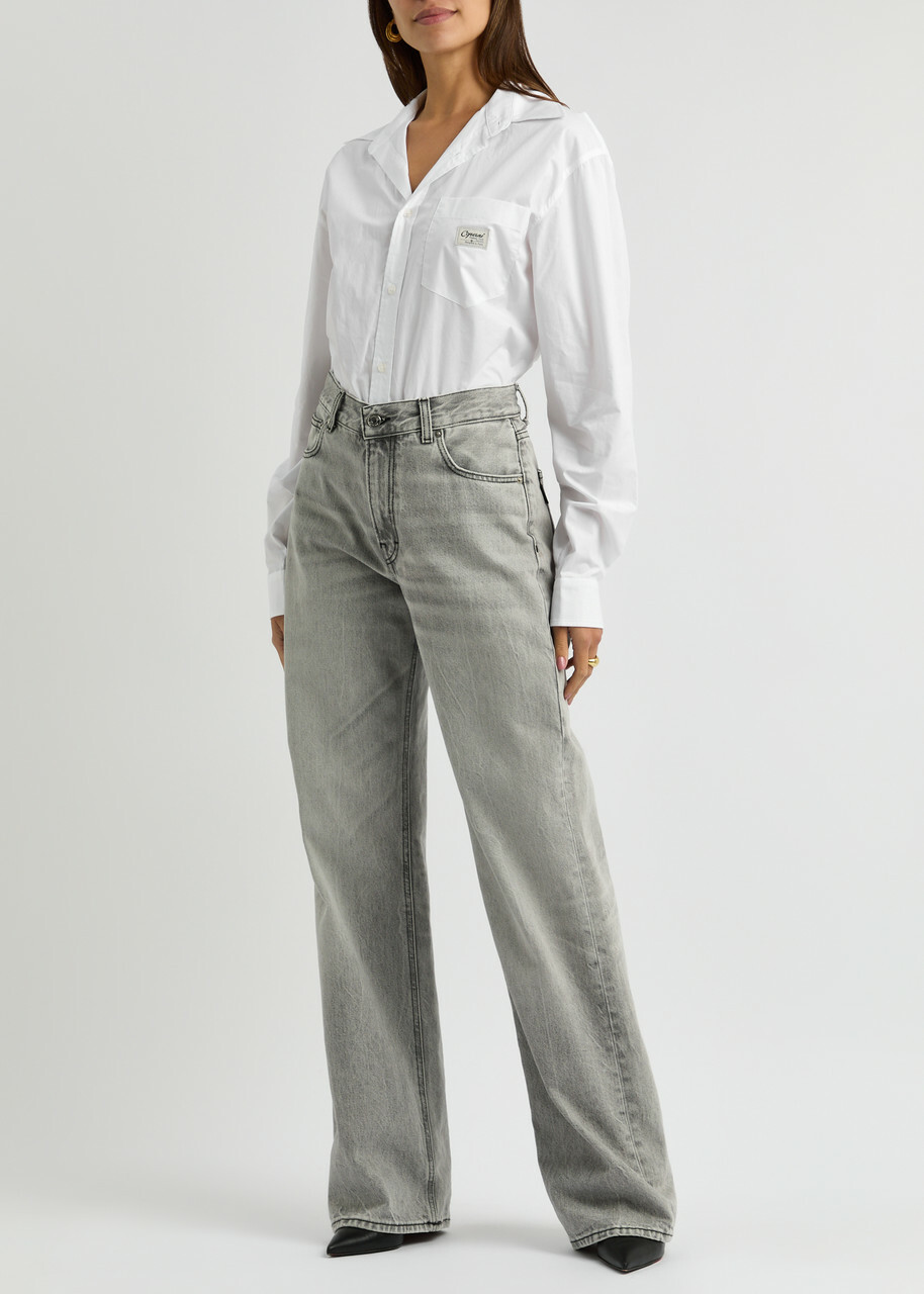 Coperni Cotton-poplin Shirt Bodysuit White