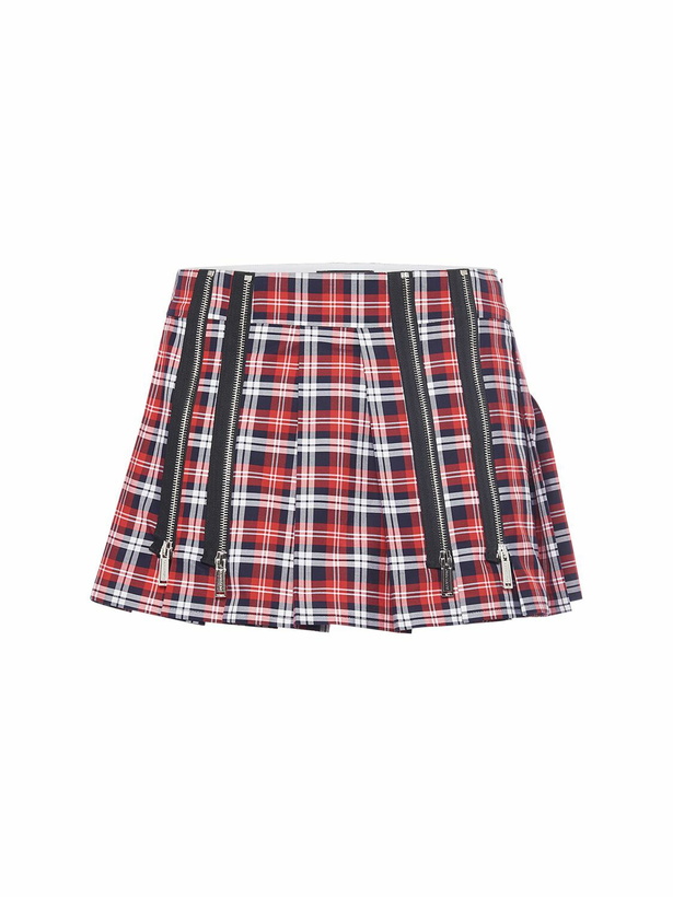 Photo: DSQUARED2 - Plaid Cotton Mini Skirt W/ Zips