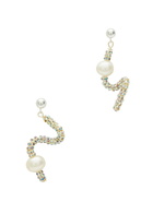 Pearl Octopuss.y Tiny Snakes Embellished Drop Earrings - Silver - One Size