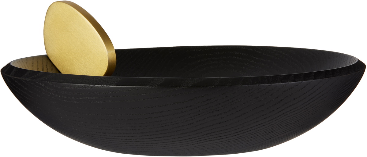 L'OBJET Black & Gold Kelly Behun Edition Leaf Oval Bowl