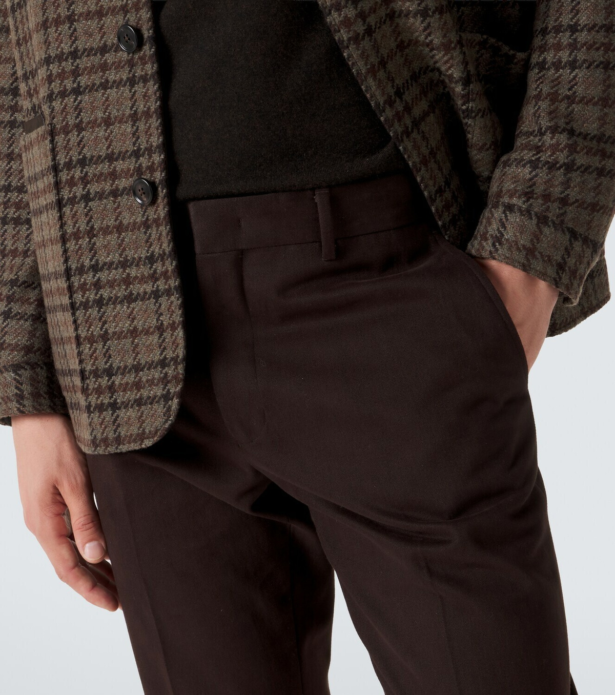 Zegna Cotton and cashmere slim pants
