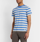 Armor Lux - Striped Cotton and Linen-Blend T-Shirt - Blue