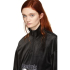 Reebok Classics Black Velour Vector Half-Zip Sweatshirt