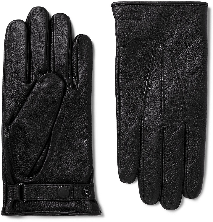 Photo: Norse Projects - Hestra Salen Merino Wool-Lined Full-Grain Leather Gloves - Black