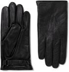 Norse Projects - Hestra Salen Merino Wool-Lined Full-Grain Leather Gloves - Black