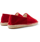 Anderson & Sheppard - Cotton-Velvet Espadrilles - Red