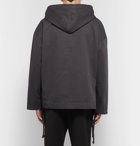 Acne Studios - Flanck Lace-Up Cotton-Twill Hoodie - Midnight blue