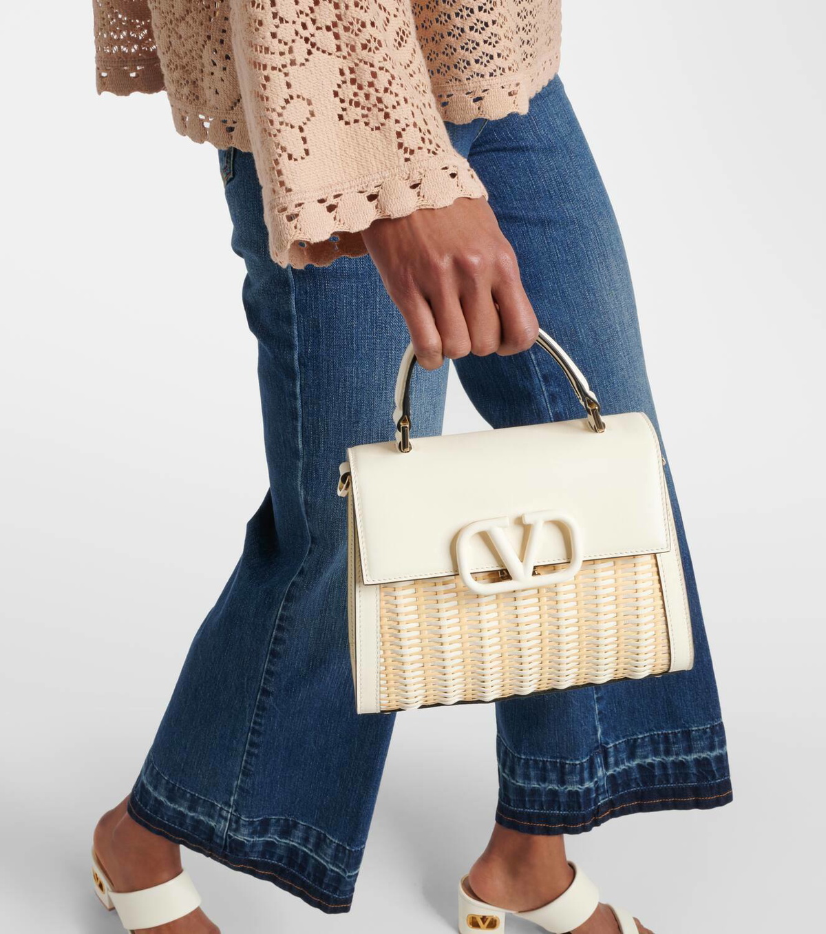 【VALENTINO】VSLING TOTE BAG VSling Small jacquard tote bag in multicoloured - Valentino