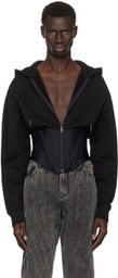 Mugler Black Corseted Hoodie