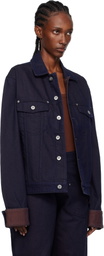 JW Anderson Navy Turn Up Cuff Denim Jacket
