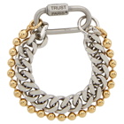 IN GOLD WE TRUST PARIS Silver and Gold Cuban Link Bracelet