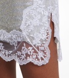 Christopher Kane - Bridal lace crystal mesh minidress