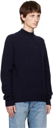 Drake's Navy Brushed Sweater