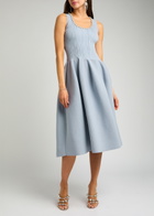 Self-portrait Embellished Stretch-knit Midi Dress Blue