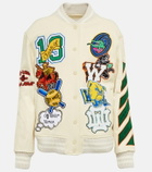 Off-White - Appliqué wool-blend varsity jacket