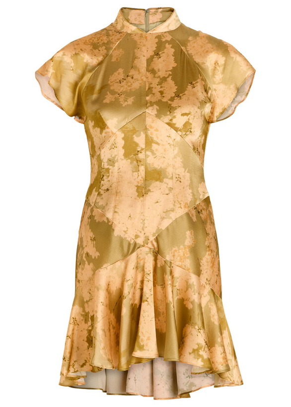 Photo: DE LA Vali Alizee Floral Print Silk-blend Mini Dress Green