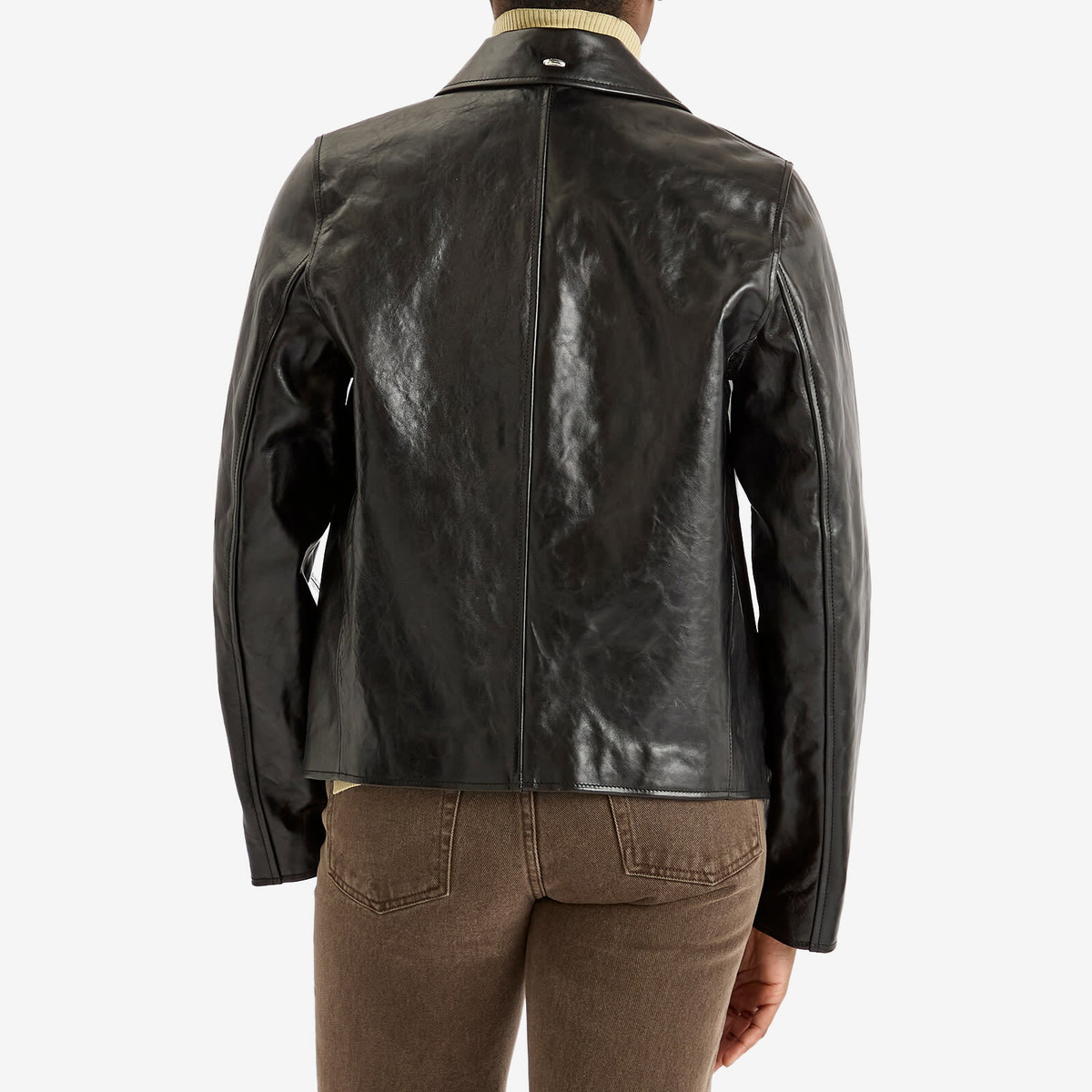 Our Legacy Women's Mini Leather Jacket in Top Dyed Black Leather