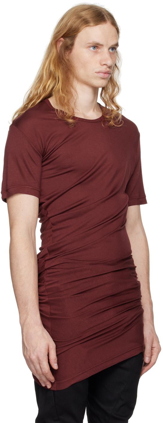 Julius Burgundy Drape T-shirt Julius