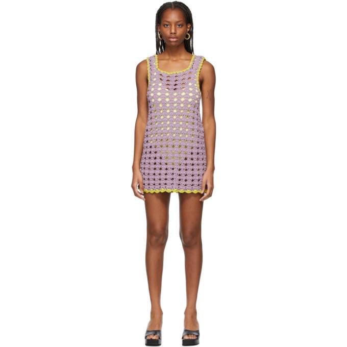 Photo: Marco Rambaldi Purple and Green Crochet Tank Dress