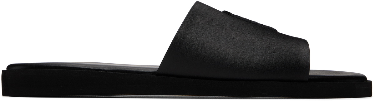 BOSS Black Double B Monogram Faux-Leather Slides