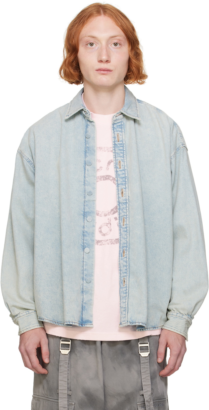 Acne Studios Blue Spread Collar Denim Shirt Acne Studios
