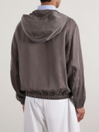 Amomento - Satin Hooded Jacket - Brown