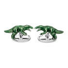 Paul Smith Green and Silver Dinosaur Cufflinks