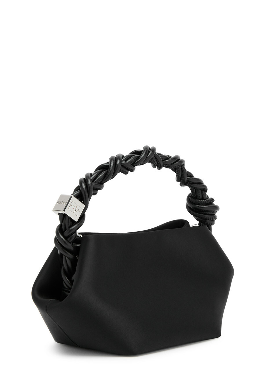 Ganni Bou Mini Embellished Satin top Handle bag - Black - One Size