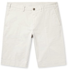 Canali - Cotton-Blend Twill Shorts - Off-white
