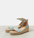 Valentino Garavani Rockstud grained leather espadrille sandals