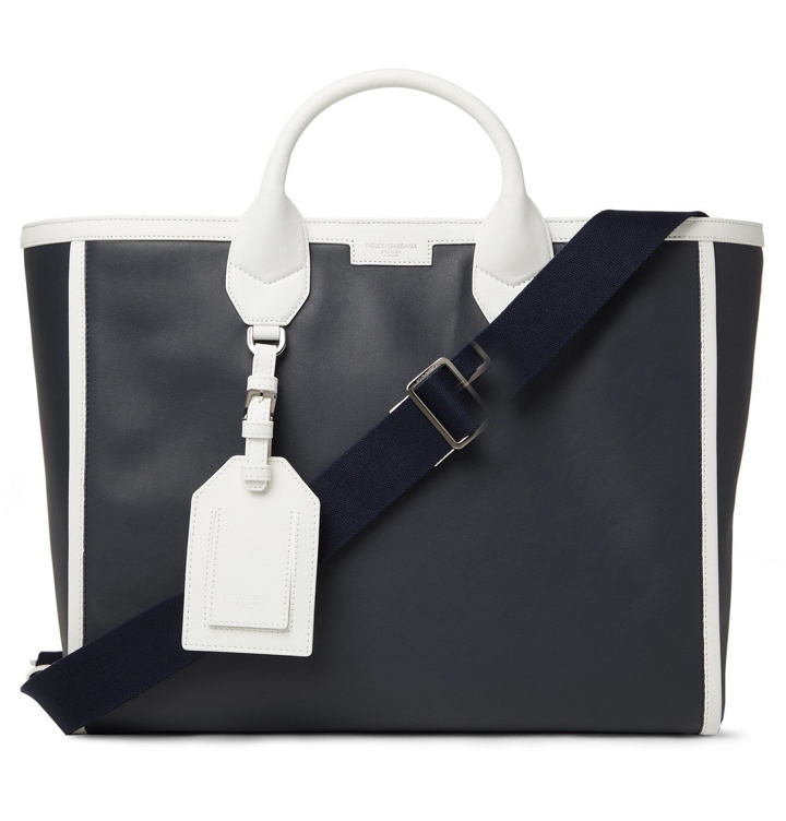 Photo: DOLCE & GABBANA - Two-Tone Leather Holdall - Blue