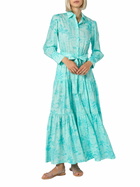MC2 Saint Barth Woman Water Green Toile De Jouy Cotton Dress Jensen