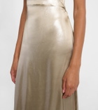 Galvan Strapless satin bustier gown