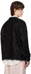 Simone Rocha Black Tinsel Knit Cardigan