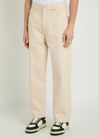 Kenzo Cargo Monkey Straight-leg Jeans White