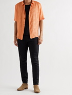 SAINT LAURENT - Silk-Jacquard Shirt - Orange