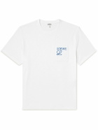 Loewe - Logo-Embroidered Cotton-Jersey T-Shirt - White