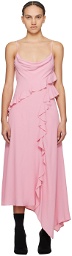 MSGM Pink Ruffle Maxi Dress