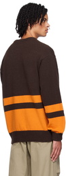 BEAMS PLUS Brown Horizontal Stripe Sweater