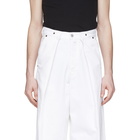 Dries Van Noten White Denim Wide-Leg Jeans