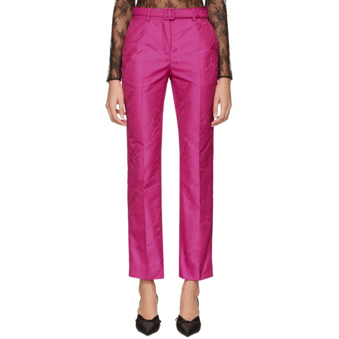 Photo: Off-White Pink Moire Cigarette Trousers