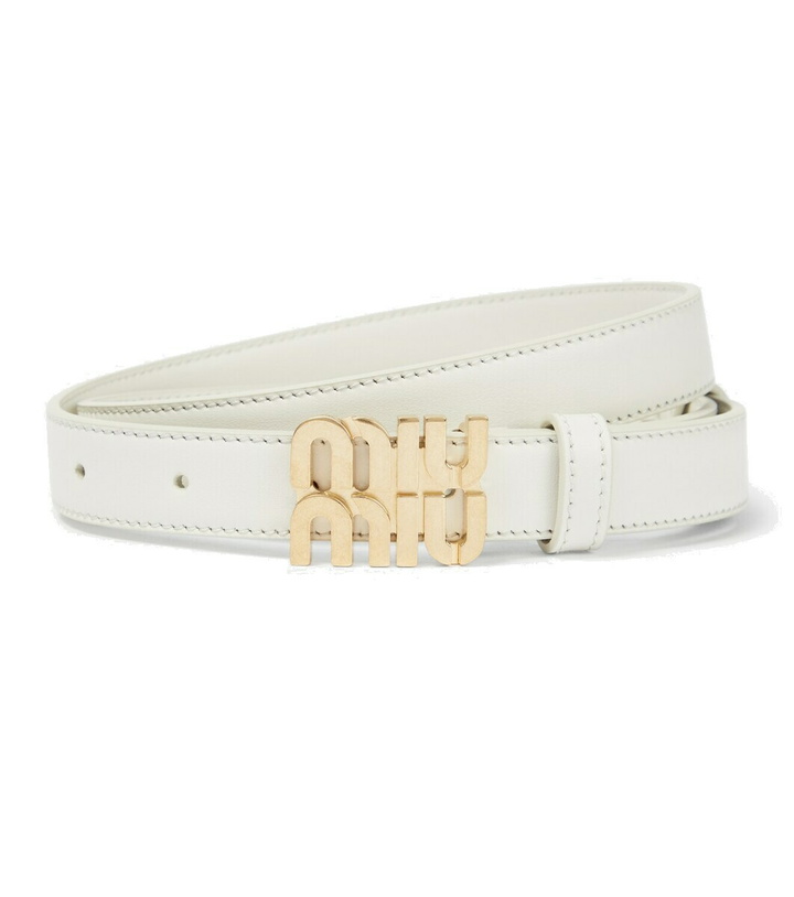 Photo: Miu Miu Logo leather belt