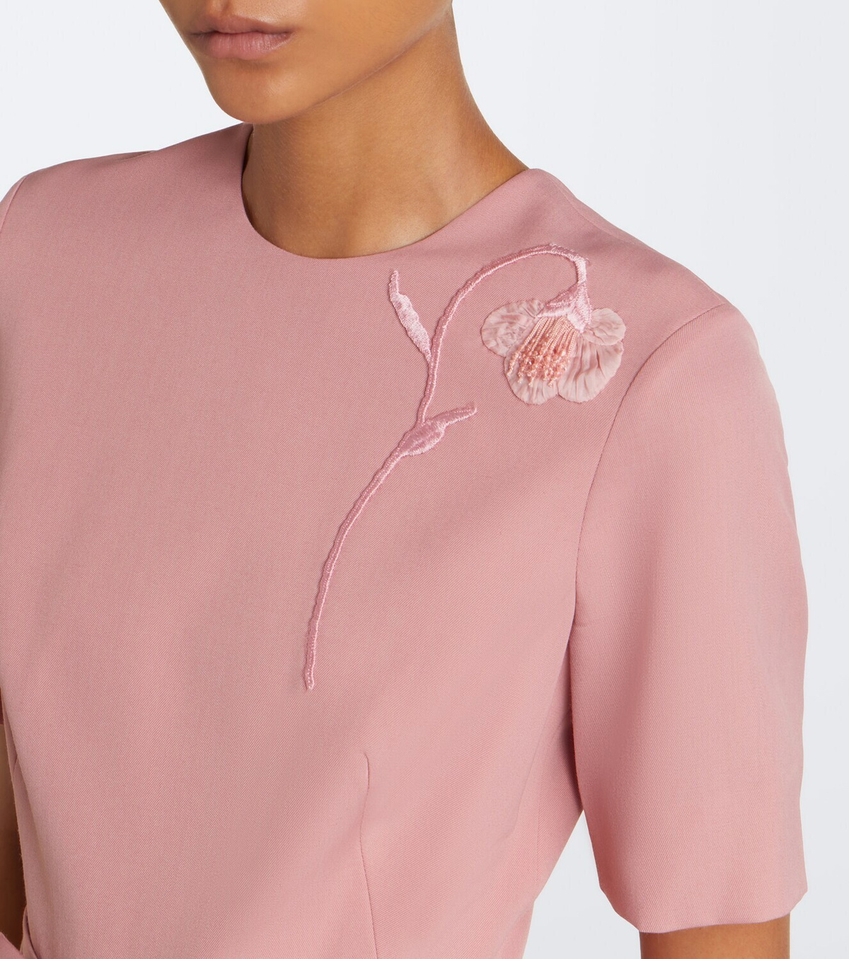 Erdem Embellished embroidered twill midi dress