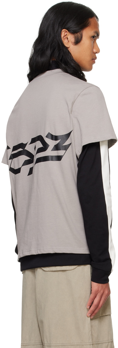 SPENCER BADU Gray & Black Layered Track Sweatshirt