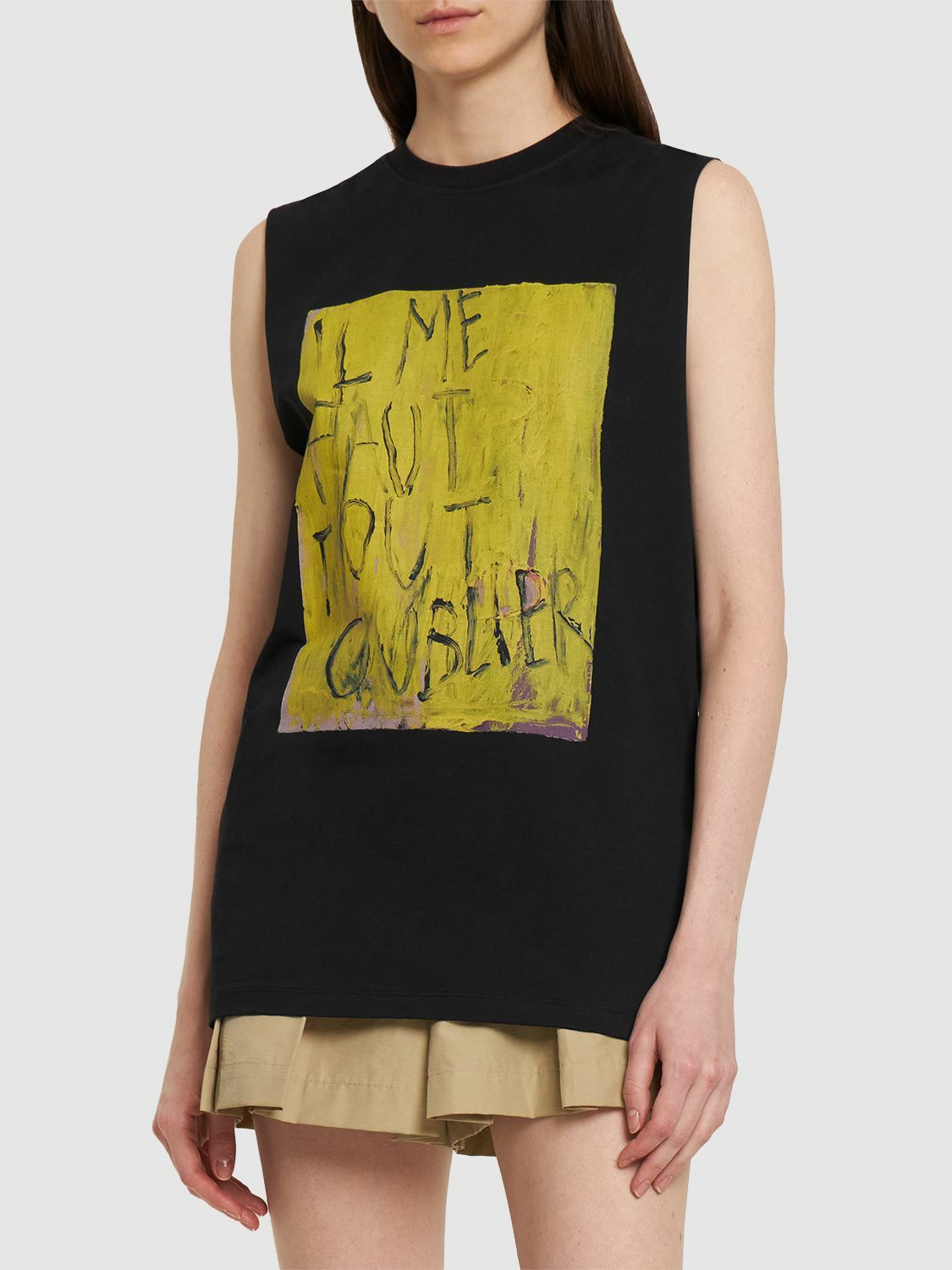 RAF SIMONS - Printed Jersey Sleeveless T-shirt