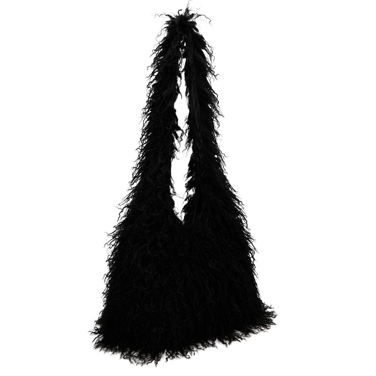 Anna Sui Black Faux-Fur Bag