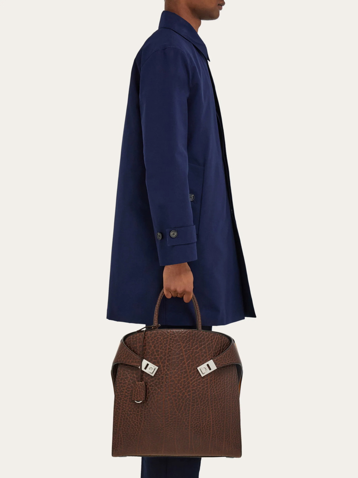 Ferragamo Mens Hug tote bag in Brown